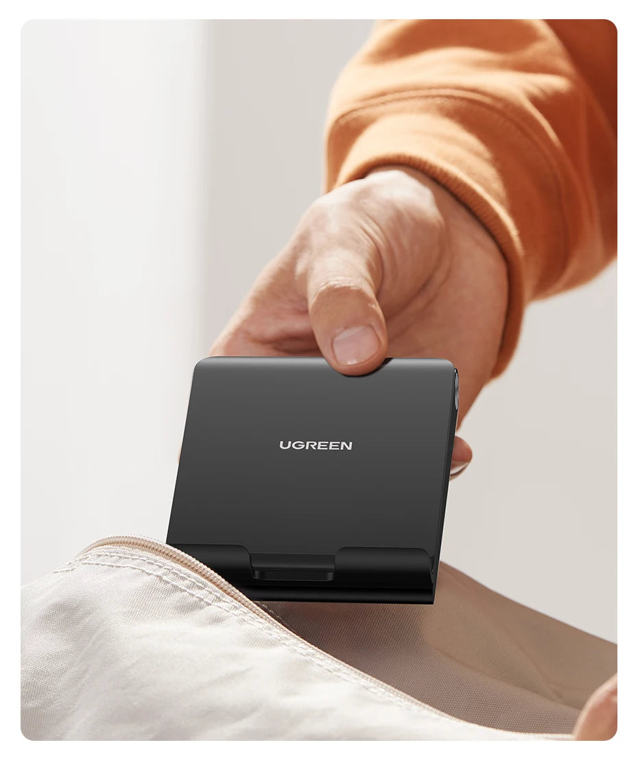 UGREEN Adjustable Foldable Phone Stand – Desk Holder for iPhone 16, 15, 14 Pro Max & Mobile Devices