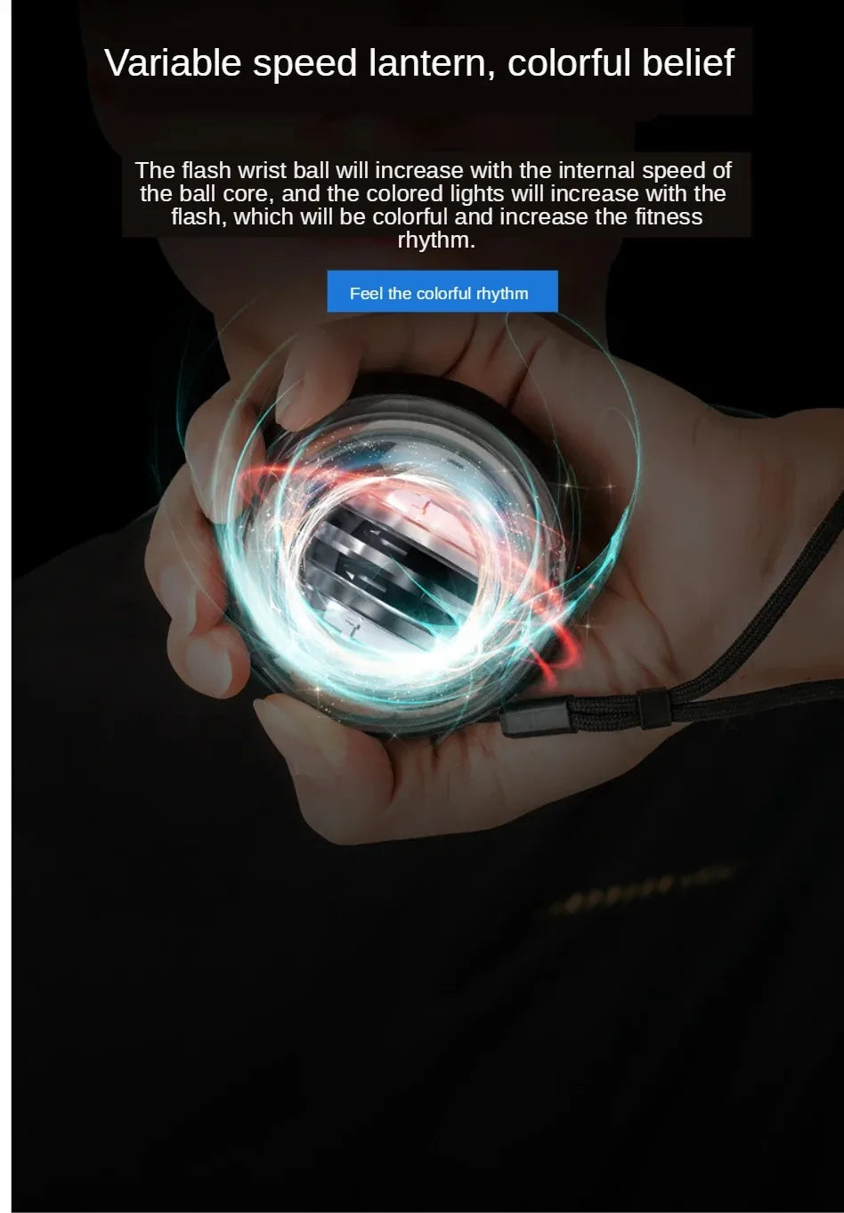 Wristball Glowing Gyroscope – Centrifugal Force Training for Wrist Muscle Relaxation & Arm Fitness