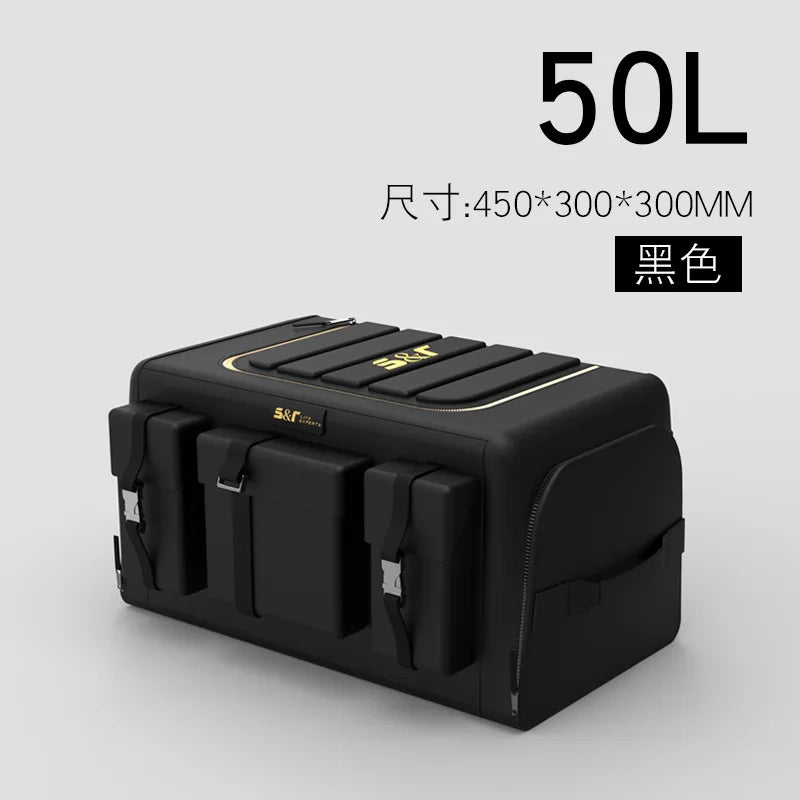 30L-70L Car Luggage Storage Box – Large Capacity Multi-Functional Tool Storage Bag | Oxford Foldable Emergency Storage Box for Car Organization