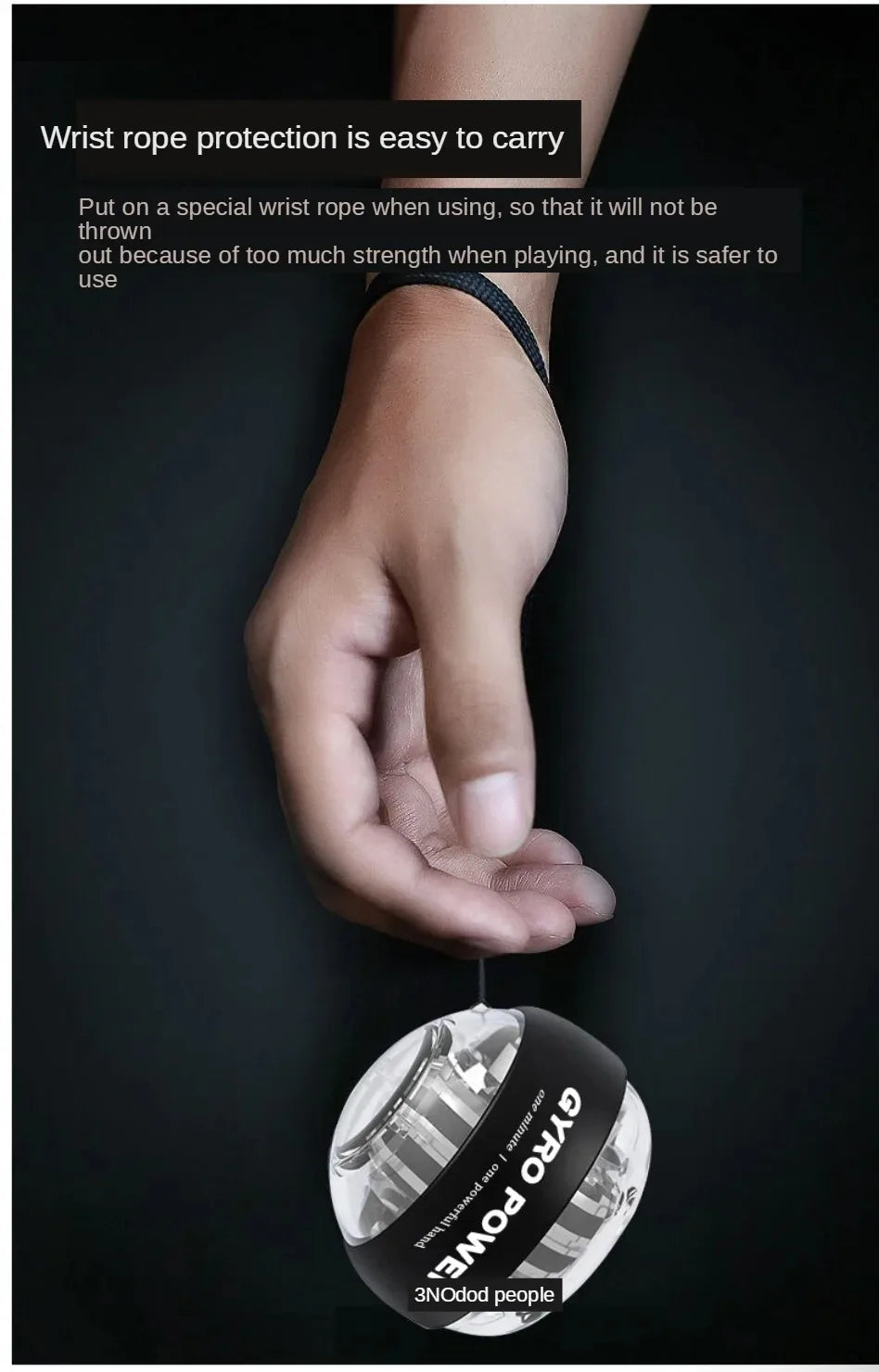 Wristball Glowing Gyroscope – Centrifugal Force Training for Wrist Muscle Relaxation & Arm Fitness