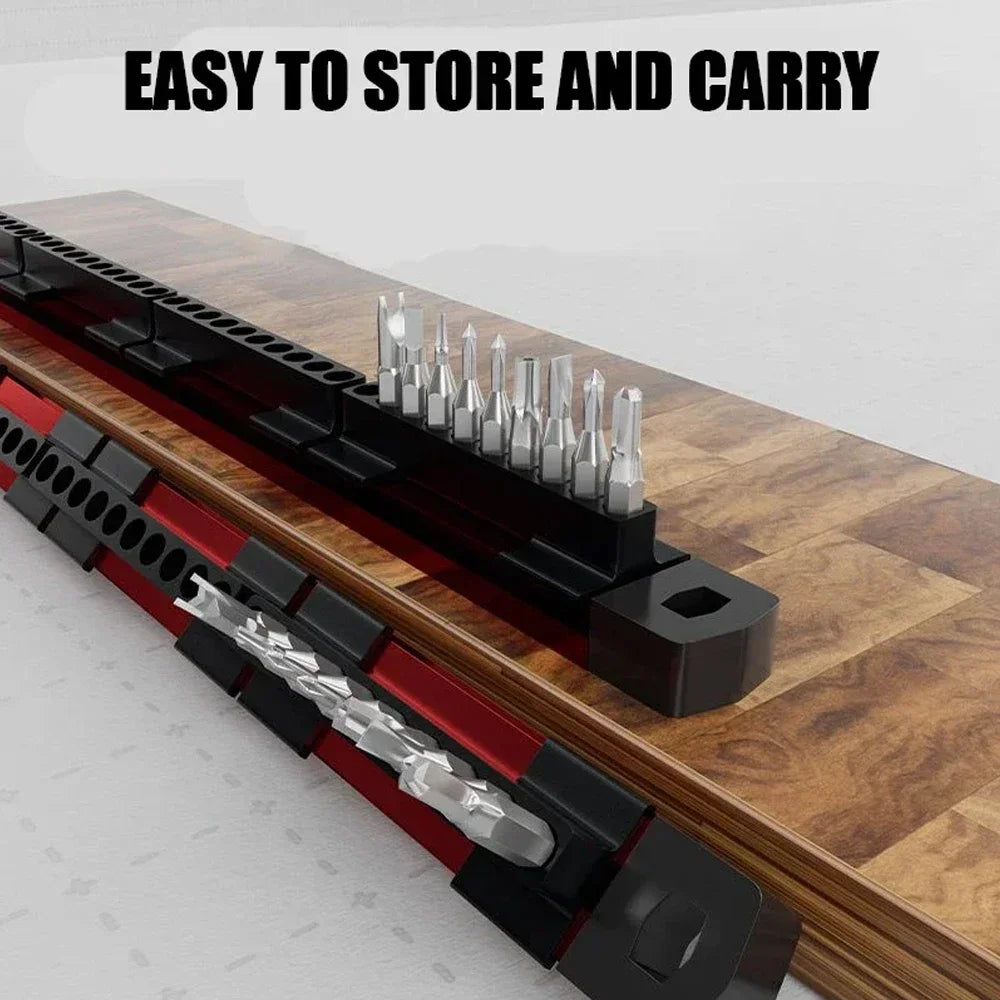Magnetic Screwdriver Bit Holder – 40-Slot Tool Organizer for DIY, Electrician, Workshop & Garage Storage