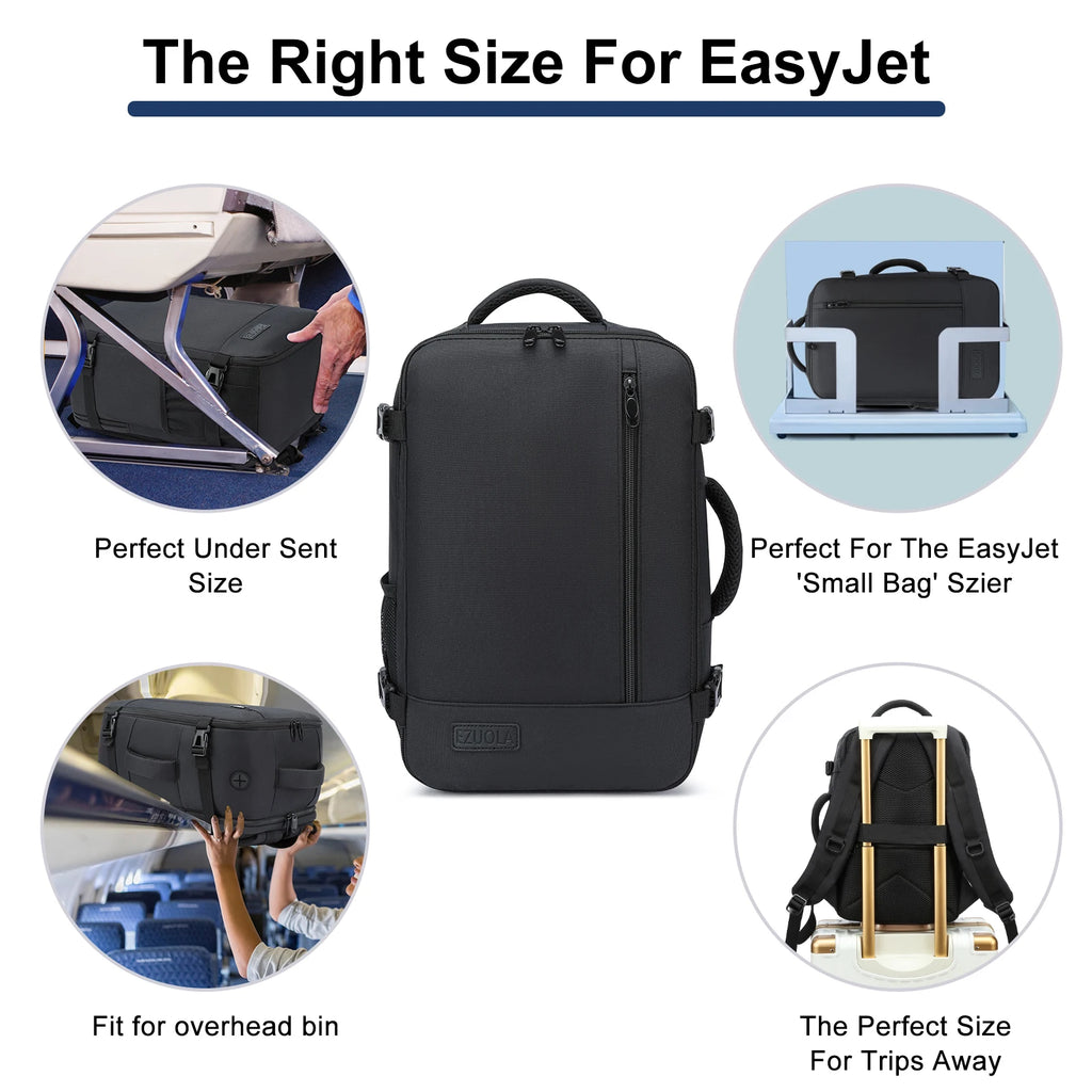 Travel Backpack 40x20x25 – Ryanair Hand Luggage with Laptop Compartment | Portable Luggage for Students, Business People & School | Cabin Bag