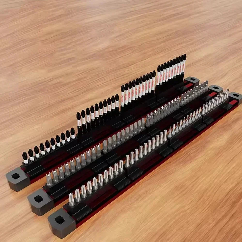 Magnetic Screwdriver Bit Holder – 40-Slot Tool Organizer for DIY, Electrician, Workshop & Garage Storage