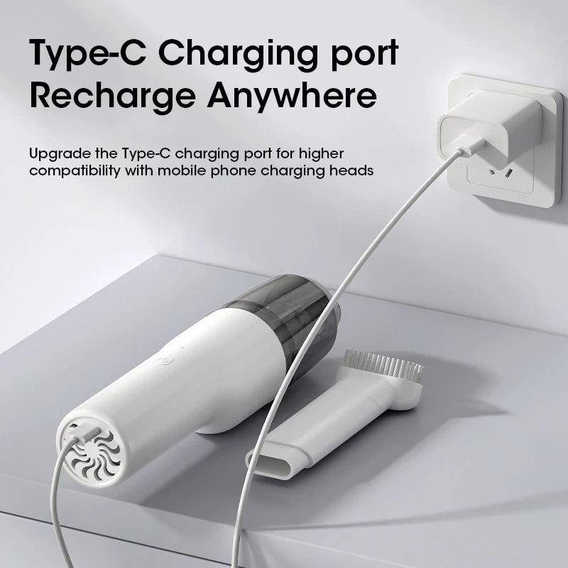 Mini Car Vacuum Cleaner – Wireless Handheld Vacuum with Strong Suction & Low Noise for Convenient Cleaning