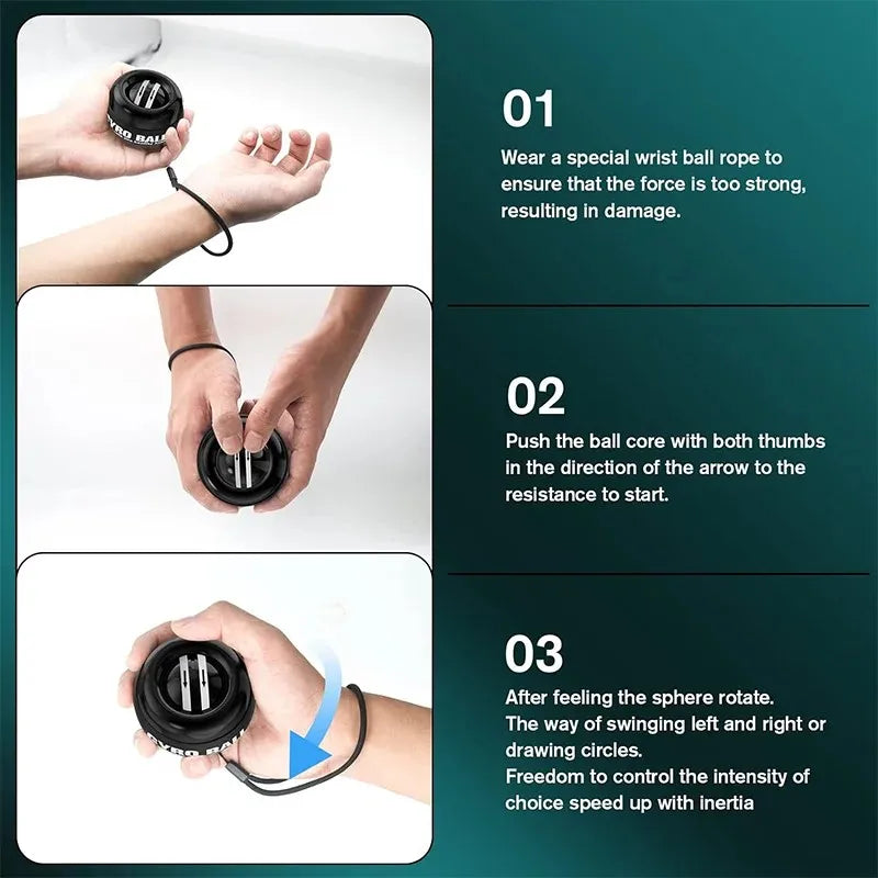 Wristball Glowing Gyroscope – Centrifugal Force Training for Wrist Muscle Relaxation & Arm Fitness
